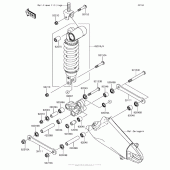 Схема узла: Подвеска/задний амортизатор для Kawasaki ZX636 Ninja ZX-6R ABS KRT Edition