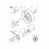 Схема узла: Заднее колесо & Приводная цепь для Kawasaki ZX600 Ninja ZX-6R