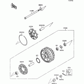 Схема узла: Ступица заднего колеса для Kawasaki VN1500 VN-15 SE