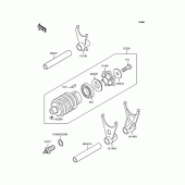 Схема узла: Копирный вал & Вилки для Kawasaki ZX400 ZZR400