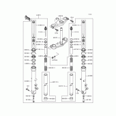 Схема узла: Вилка передней оси для Kawasaki ZX600 Ninja ZX-6