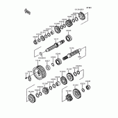 Схема вузла: Трансмісія для Kawasaki EN400 Vulcan 400