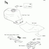 Схема вузла: Інформаційні наклейки для Kawasaki ZR750 ZR-7