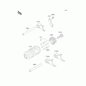 Схема вузла: Gear change drum/shift fork(s) для Kawasaki KX65