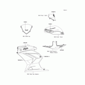 Схема вузла: Наклейки (Чорний/Зелений K9FA) для Kawasaki EX250 Ninja 250R