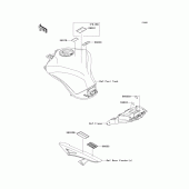 Схема вузла: Інформаційні наклейки для Kawasaki ZR1000 Z1000