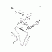 Схема узла: Распредвал & Цепь ГРМ & Натяжитель для Kawasaki EN500 Vulcan 500 LTD