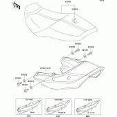 Схема вузла: Сидіння (zr1100-c1/c2) для Kawasaki ZR1100 ZRX1100