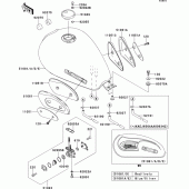 Схема узла: Топливный бак(1/2) для Kawasaki EJ650 W650