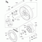 Схема узла: Ступица заднего колеса для Kawasaki ZX600 ZZ-R600