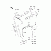 Схема вузла: Розподільник & Ланцюг ГРМ & Натягувач для Kawasaki EX250 Ninja 250
