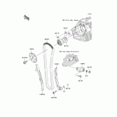 Схема узла: Распредвал & Цепь ГРМ & Натяжитель для Kawasaki KLX140 KLX140