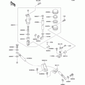 Схема узла: Задний тормозной цилиндр для Kawasaki ZX600 Ninja ZX-6R