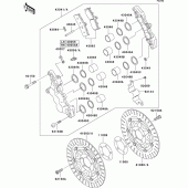 Схема вузла: Переднє гальмо для Kawasaki ZR1100 ZRX1100-II
