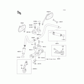 Схема вузла: Кермо & Пульт управління рульовим для Kawasaki VN1500 Vulcan 1500 Classic FI