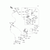 Схема узла: Передний тормозной цилиндр для Kawasaki ZR1200 ZRX1200 DAEG