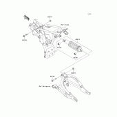 Схема узла: Подвеска/задний амортизатор для Kawasaki KLX110 KLX110
