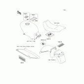 Схема вузла: Інформаційні наклейки для Kawasaki EX500