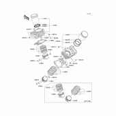 Схема вузла: Циліндр & Поршень для Kawasaki VN800 Vulcan 800 Classic