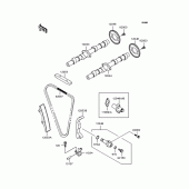 Схема вузла: Розподільний вал & Ланцюг ГРМ & Натягувач для Kawasaki ZR400 Zephyr