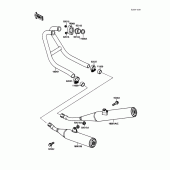 Схема вузла: Вихлопна система для Kawasaki EX250 Ninja 250