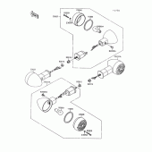 Схема вузла: Поворотники для Kawasaki VN1500 Vulcan 88