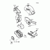 Схема узла: Наклейки (ブルー/シルバー; ZX900-A9) для Kawasaki ZX900 GPZ900R