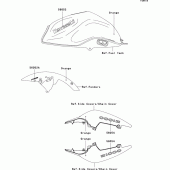 Схема вузла: Decals(orange)(c7f) для Kawasaki ZR1000 Z1000 ABS