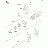 Схема вузла: Gear change drum/shift fork(s) для Kawasaki EX500 EX500