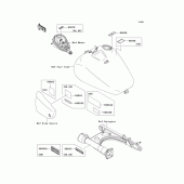 Схема вузла: Інформаційні наклейки для Kawasaki VN1500 Vulcan 1500 Classic FI