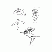 Схема вузла: Наклейка(Сірий)(DFF) для Kawasaki ER250 Z250 ABS