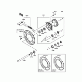 Схема вузла: Ступиця заднього колеса для Kawasaki KX450 KX450F
