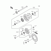 Схема вузла: Заднє колесо & Привідний ланцюг для Kawasaki BJ250 Estrella RS