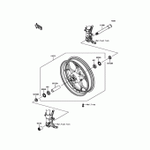 Схема узла: Ступица переднего колеса для Kawasaki ZX1400 ZZR1400 ABS
