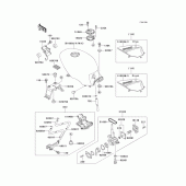 Схема вузла: Паливний бак(1/4)(ex500-a7) для Kawasaki EX500 GPZ500