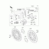 Схема вузла: Переднє гальмо для Kawasaki ZR750 Z750