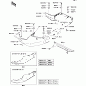 Схема узла: Задние боковые обтекатели & Защита цепи для Kawasaki ZX750 Ninja ZX-7R