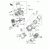 Схема вузла: Циліндр & Поршень для Kawasaki VN750 Vulcan 750