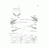 Схема вузла: Інформаційні наклейки (a9f/b9f) для Kawasaki KX85 KX85-II