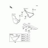 Схема вузла: Задні бічні обтічники & Захист ланцюга (ZR400-F2/F3) для Kawasaki ZR400 ZRX-II
