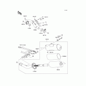 Схема узла: Выхлопная система (s) для Kawasaki KX450 KX450F