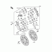 Схема узла: Передний тормоз (ZX900-A12sim) для Kawasaki ZX900 GPZ900R