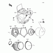 Схема узла: Воздушный фильтр для Kawasaki KX100