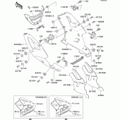 Схема вузла: Cowling lowers(1/2)(zx750-l2) для Kawasaki ZX750 ZXR750
