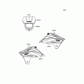 Схема узла: Наклейки (Серый) для Kawasaki KLX250 KLX250