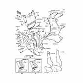 Схема узла: Нижний обтекатель (ZX1100-E1) для Kawasaki ZX1100 GPZ1100