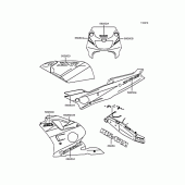 Схема узла: Наклейки (エボニー/グレー/グレー) для Kawasaki ZX400 ZXR400