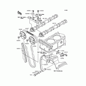 Схема вузла: Розподільний вал & Ланцюг ГРМ & Натягувач для Kawasaki ZR1200 ZRX1200R
