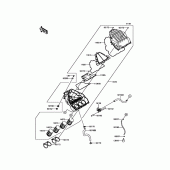 Схема вузла: Повітряний фільтр Kawasaki ZR1000 Z1000 ABS