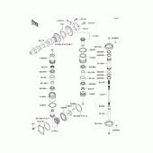 Схема вузла: Розподільний вал та Конічна передача для Kawasaki EJ650 W650